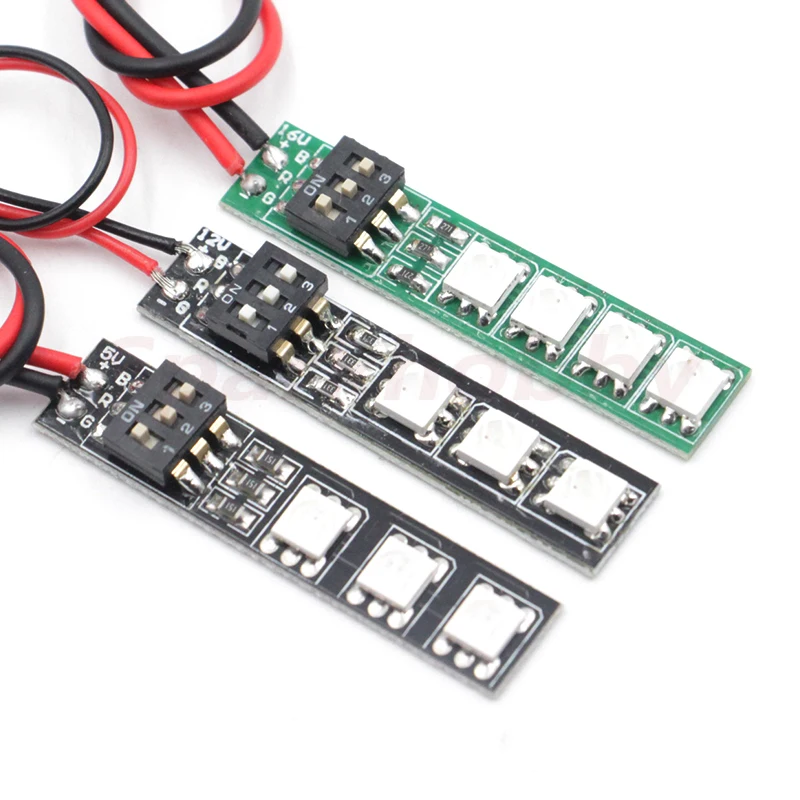 RGB LED 7 luci a colori scheda 5V 12V 16V con DIP Switch 5050 perline lampada connettore JST per elicottero aereo multirotore RC FPV