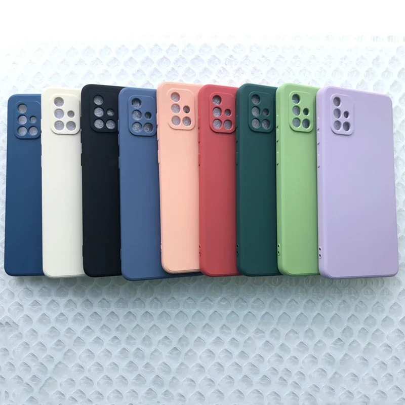 Fashion Square Silicone Case For Samsung Galaxy S24 S23 S22 S21 Ultra S20 FE S10 S9 Plus A51 A71 Note 20 Ultra Soft Cover