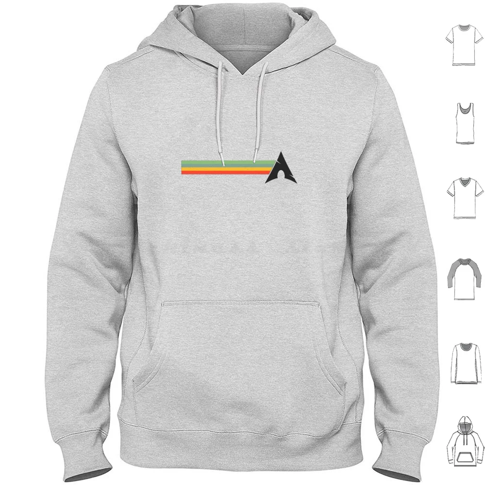 Arch Linux Rainbow Hoodie cotton Long Sleeve Linux Arch Rainbow Penguin Unix Gnu Ubuntu Geek Arch Linux Bsd Debian Fedora