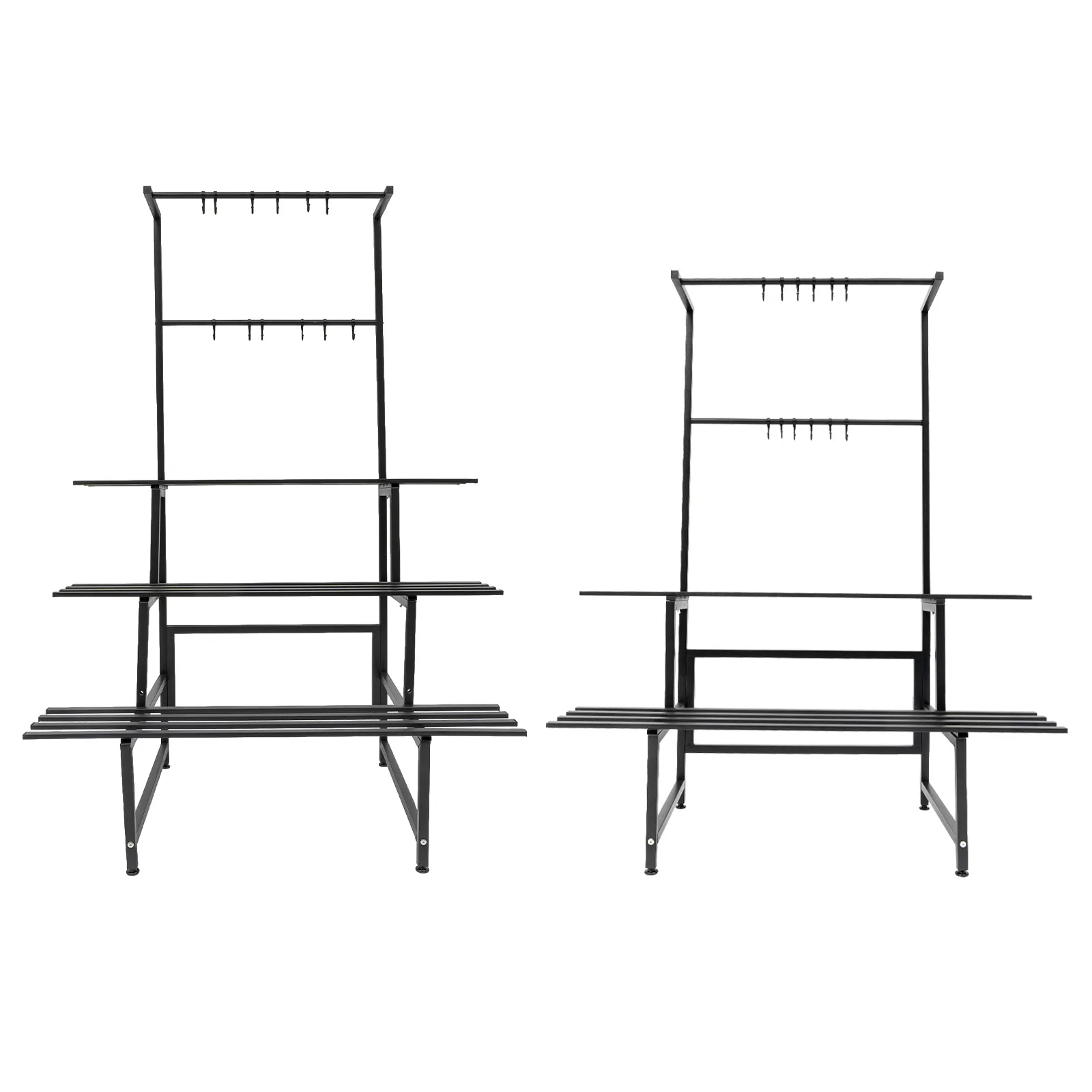 2 Tier/3 Tier Plant Stand with Hanging Rods Metal Plant Holder For Living Rooms, Foyers, Bedrooms, Balconies, etc