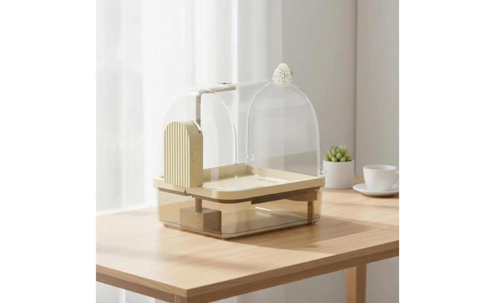 Hanging Avian Shower Transparent Panoramic View Enclosed Avian Bathing Box Parakeet Bath House Easy to Disassemble Pet Supplies