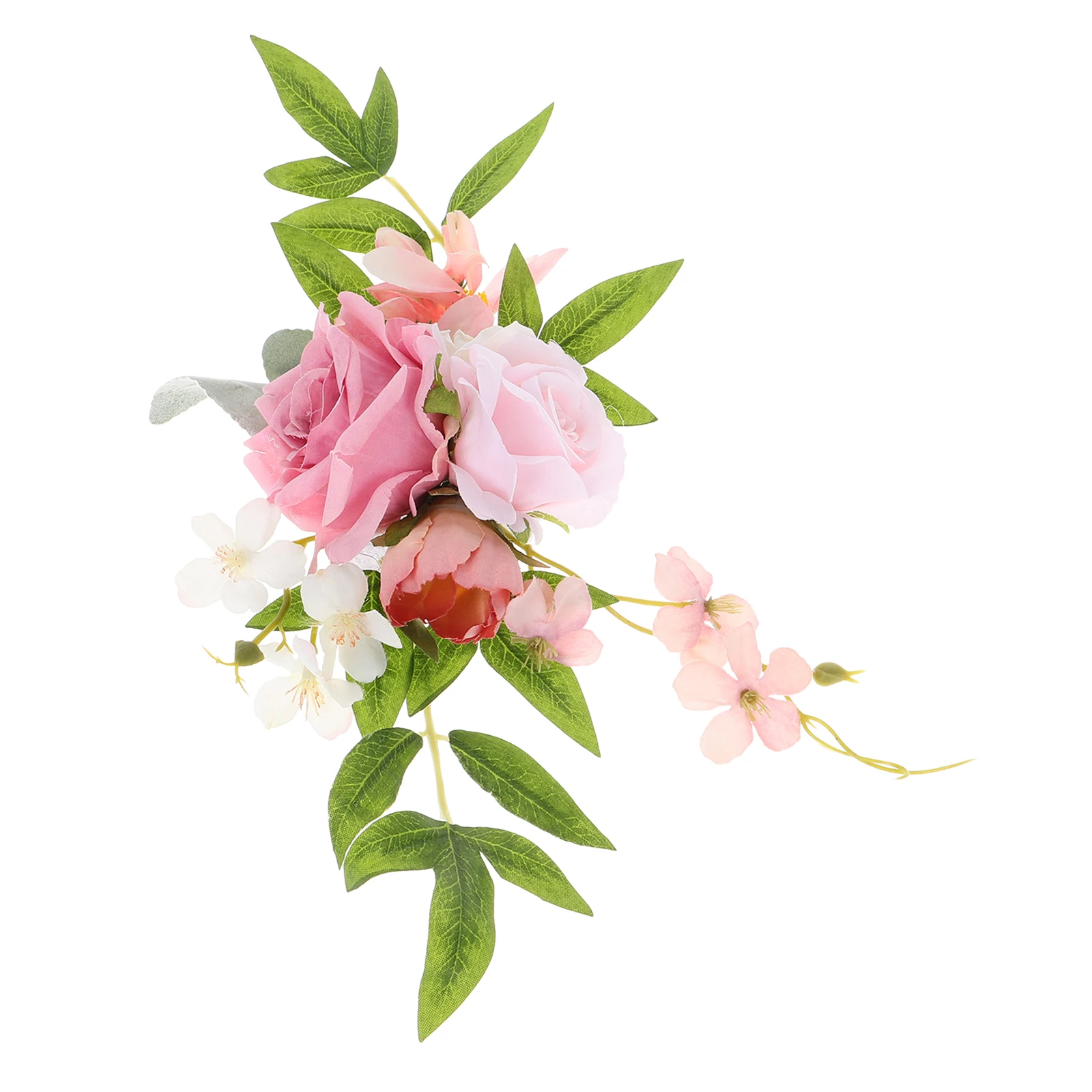 

1pcs Artificial Cake Flowers Pink Lifelike Roses Decor Wedding Birthday Baby Shower Faux Floral Swag Simulation Flower Heads