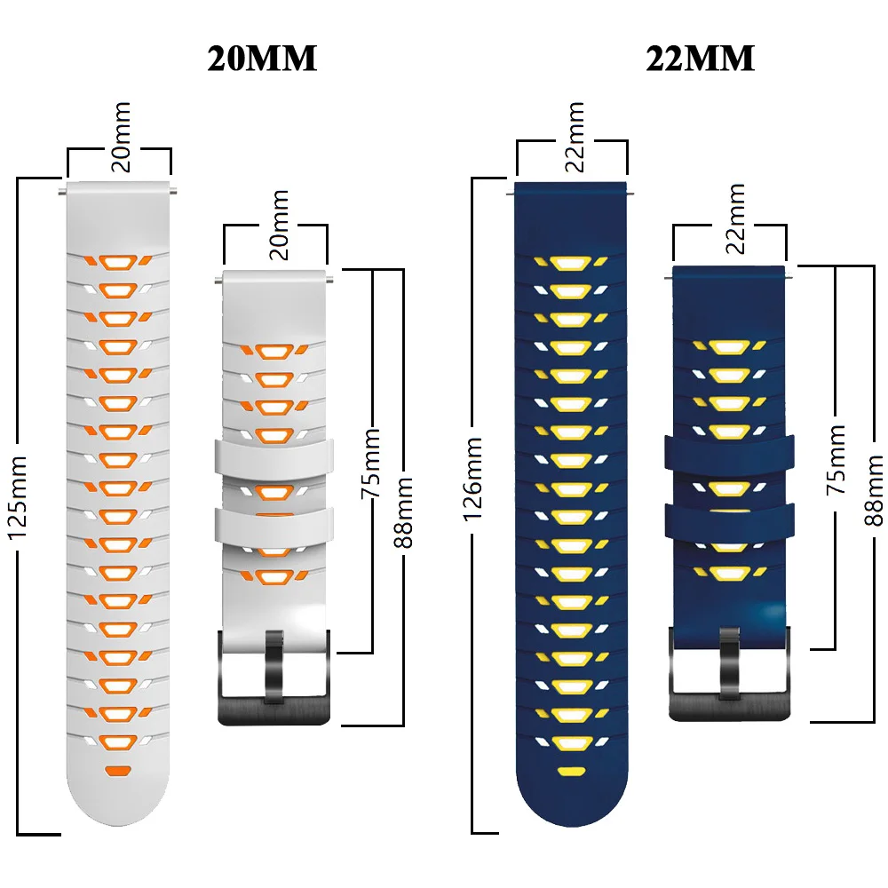 สมาร์ท22มม.สำหรับ Imilab KW66/W12กีฬาสายคล้องคอซิลิโคนสายรัดข้อมือสำหรับ YAMAY SW022สำหรับ Zeblaze GTR 2/NEO 3/Stratos สร้อยข้อมือ