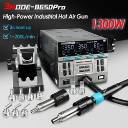 SUGON 8650Pro 1300W Hot Air Rework Station Industrial-Grade Hot Air Gun Electronics Soldering Station BGA SMD PCB Heat Gun Tools