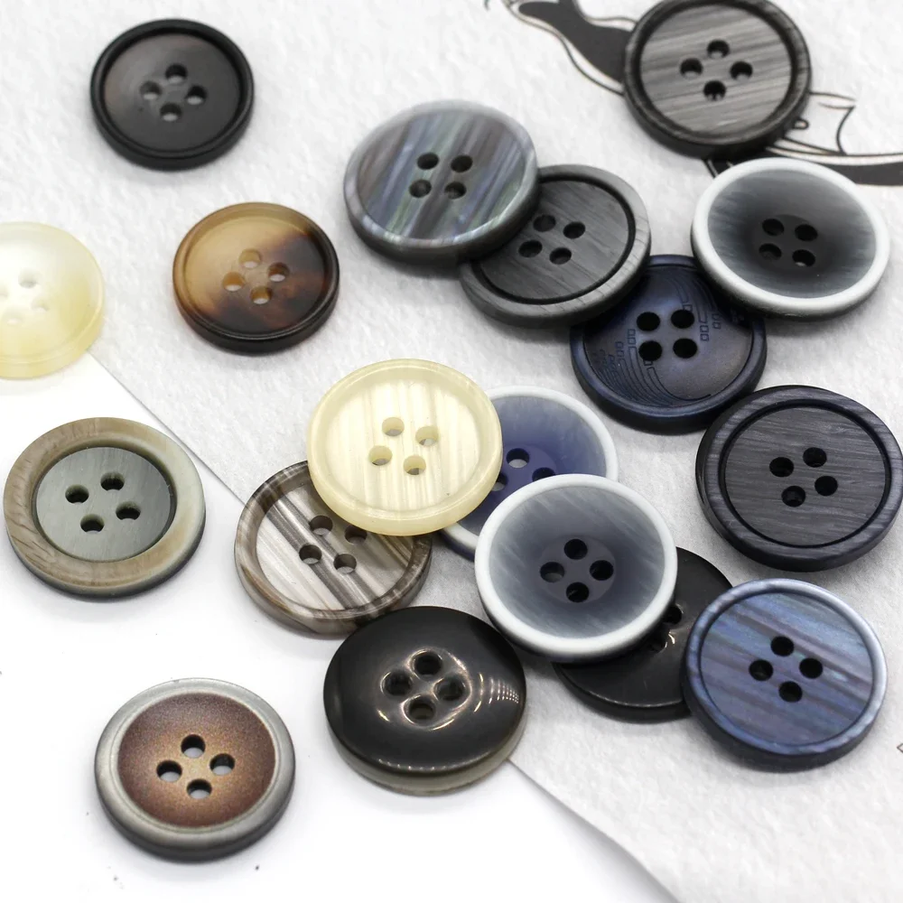 HENGC 15/20mm Fashion Men Coat Horn Resin Buttons For Clothes Fashion Suit Uniform Blazer Pants Handmade Decorations DIY Crafts