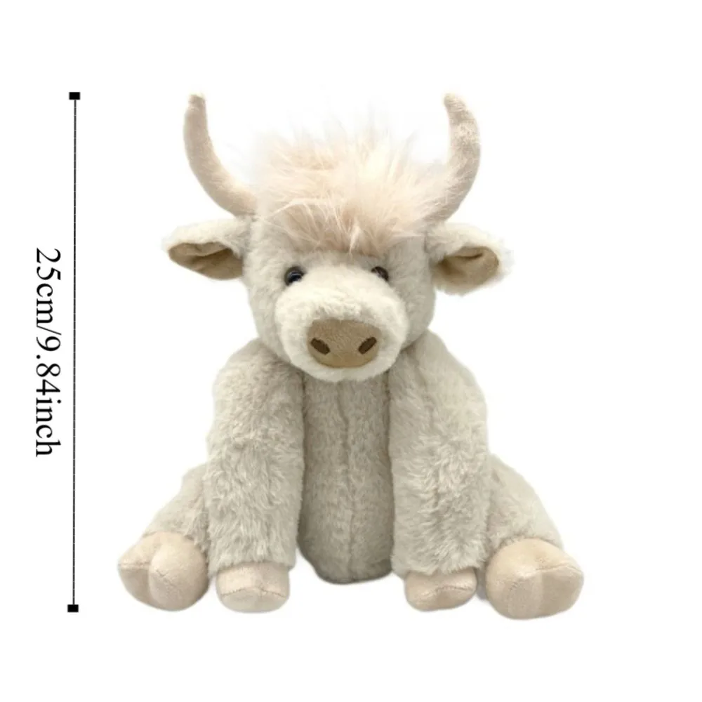 Simulation Highland Cow Plush Toy Joints Movable Flower Hairband Movable PP Cotton Doll Soft Toy Fluffy Texture