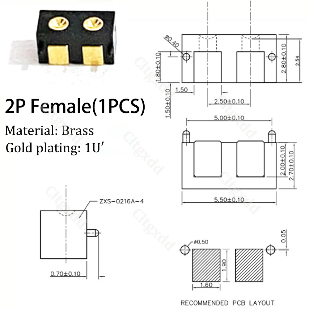 Männlicher & Weiblicher Seitlich Montierter Pogo-Pin-Steckverbinder 2P 3P 4P 5P SMD Federkontakt-Ladebuchse für Smartwatches/Elektronische Geräte – Detail 13