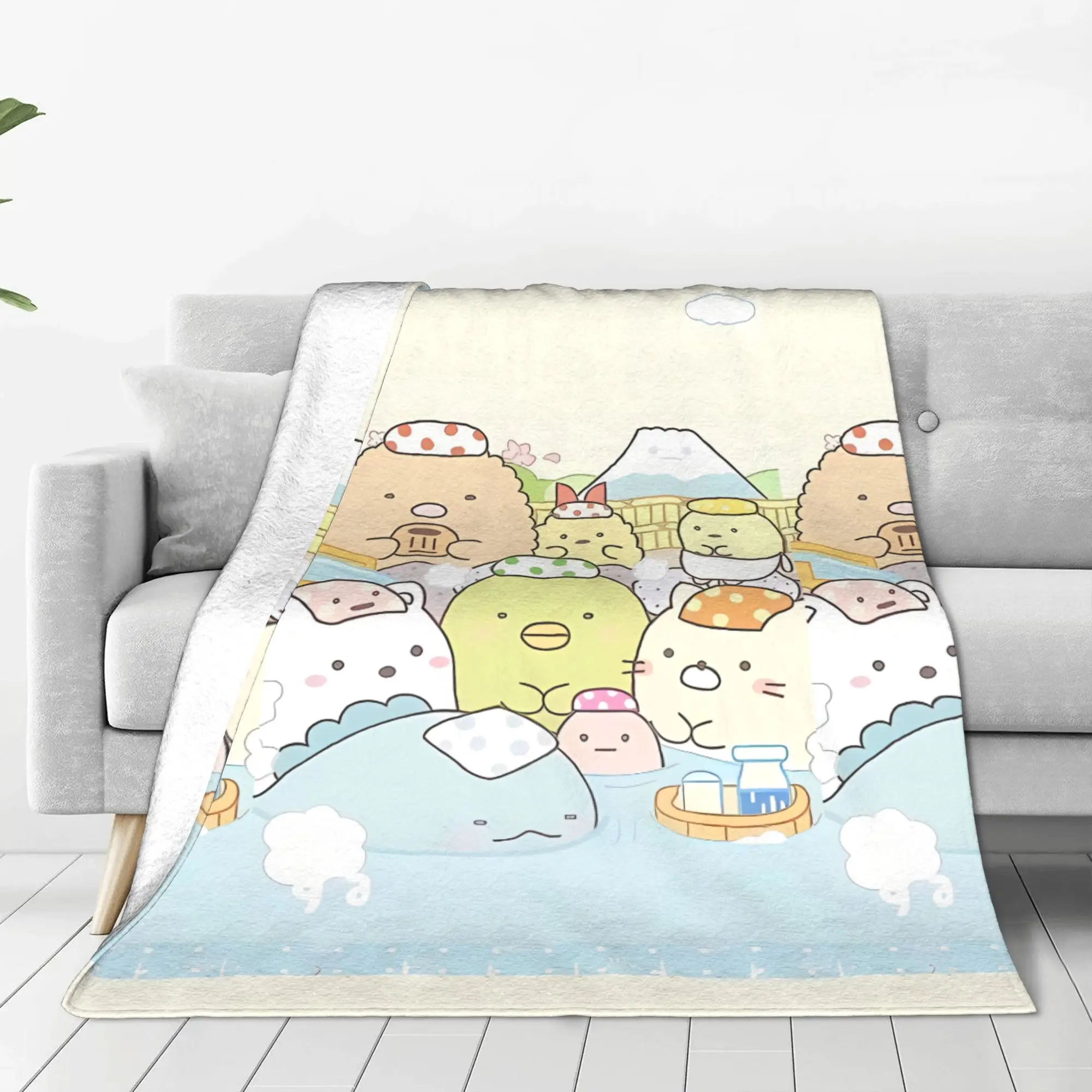 1PC Home Cutecore Kawaii Baths Sumikko Gurashi Blanket Super Cosy Plush Home Living Room Sofa Halloween
