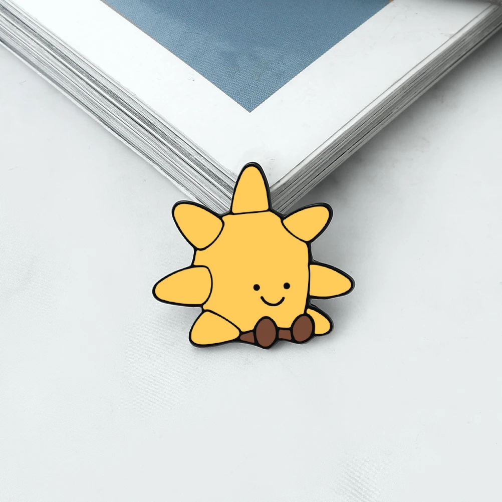 Cute Cartoon Sun Doll Enamel Pins Kids Coat Lapel Pin Badges Brooches Women Men Metal Decoration Jewelry Gift