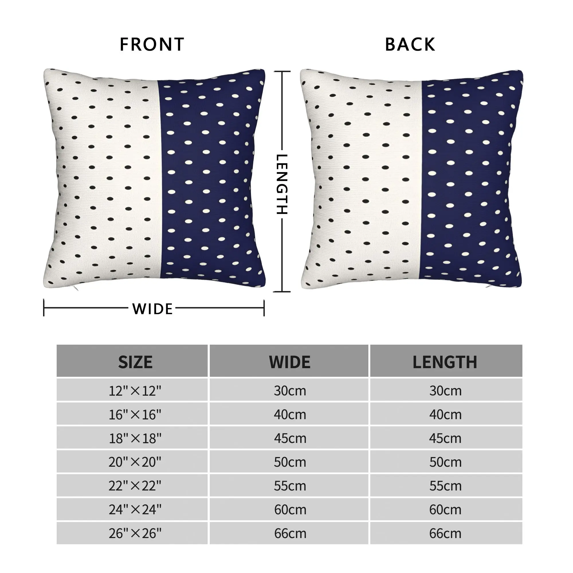 Pillow Cover Navy White Polka Dot Split  Cute Funny Pillow Case For Sofa Home Decoration Pillowcases