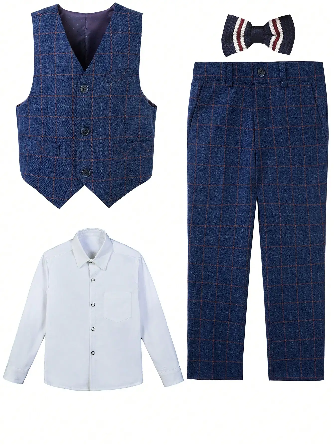 Boys suit  vest  shirt set  bow tie  vest  four piece set  piano suit  boys suit  piano suit  boys suit  graduation dress