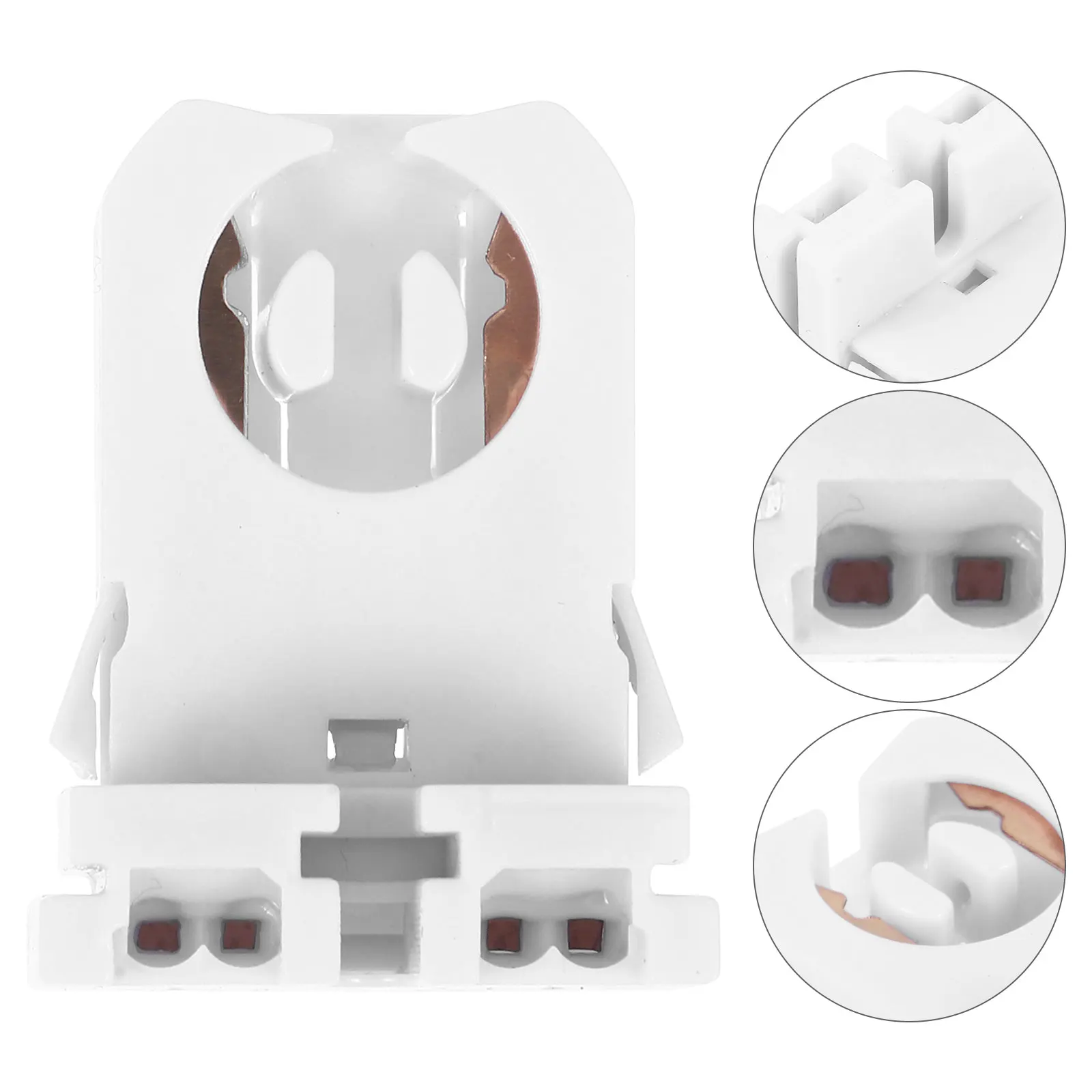 

30pcs Non shunted Lamp Socket Holder Fluorescent Tube LED Tombstones Base Durable PC Material Easy Installation Wide