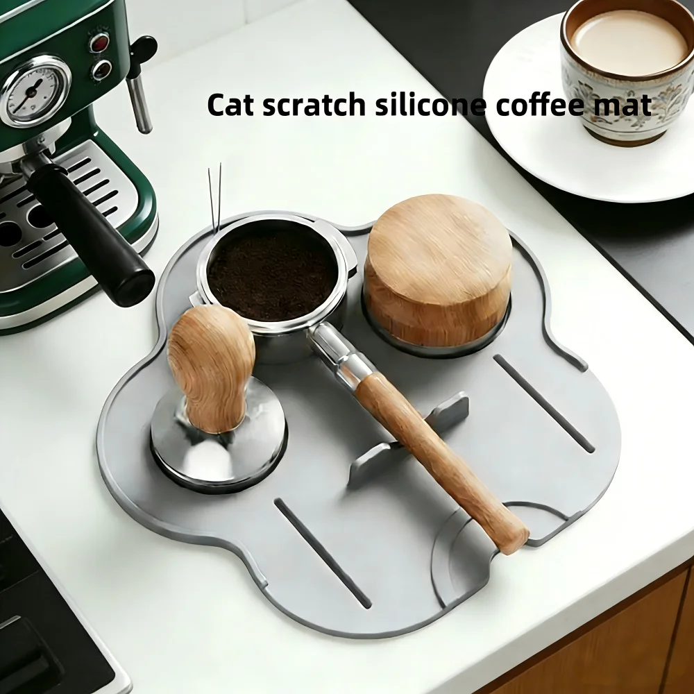 New Arrival Multi-Functional 3D Cat Paw Silicone Coffee Press Pad Barista Tool Storage Protection Pad for Coffee Making in Cafe