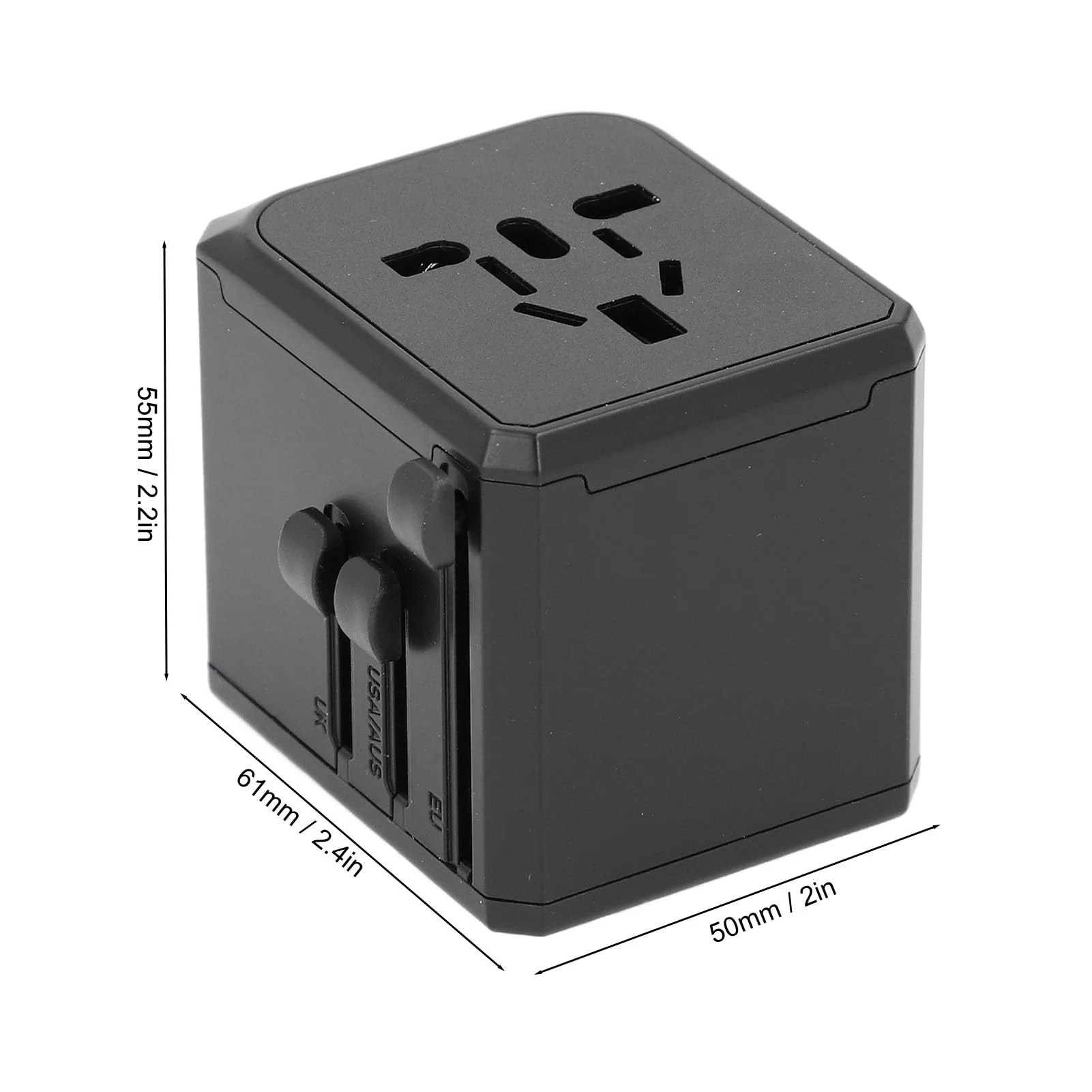 Travel Power Adapter with 3 USB A 1 USB C Portable Quiet Travel Voltage Converter for Hairdryer Phone Camera Watch for US EU UK