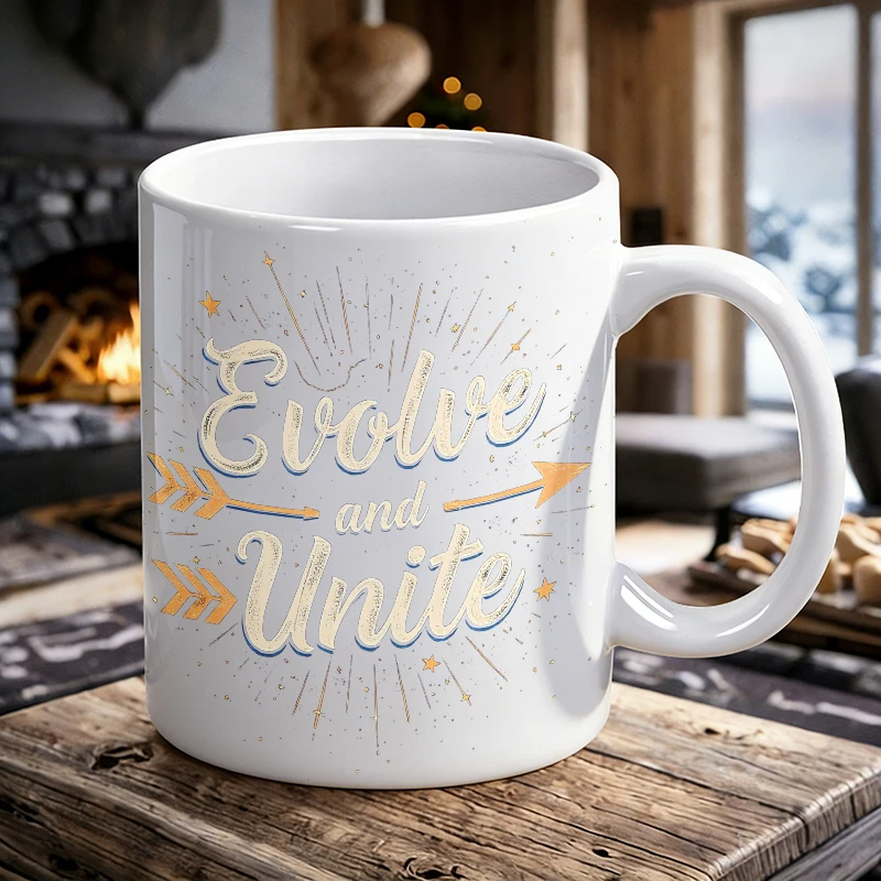 Tasse à café Independence Day Mug, tasse en céramique, motif Evolve and Unite A Starry Night