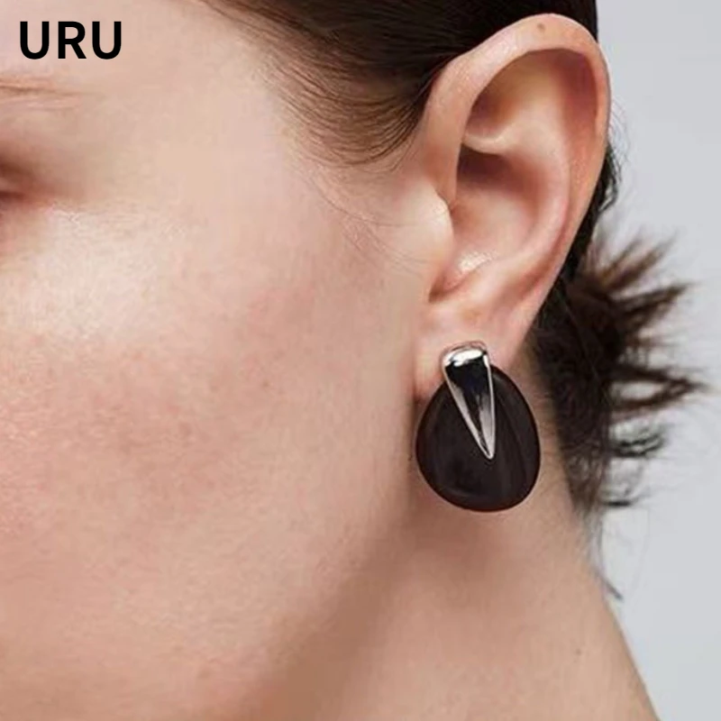 

Modern Jewelry Hot Sale Silver color triangular earrings and necklace Simply Design Elegant Temperament For Women Female Gifts