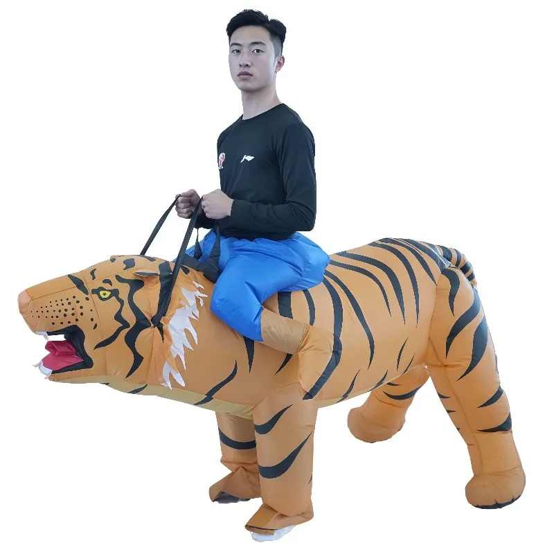

Inflatable Tiger Costume Adult Halloween Suit Ladies Men's Fun Playing Dress Up Halloween Party Cosplay Props