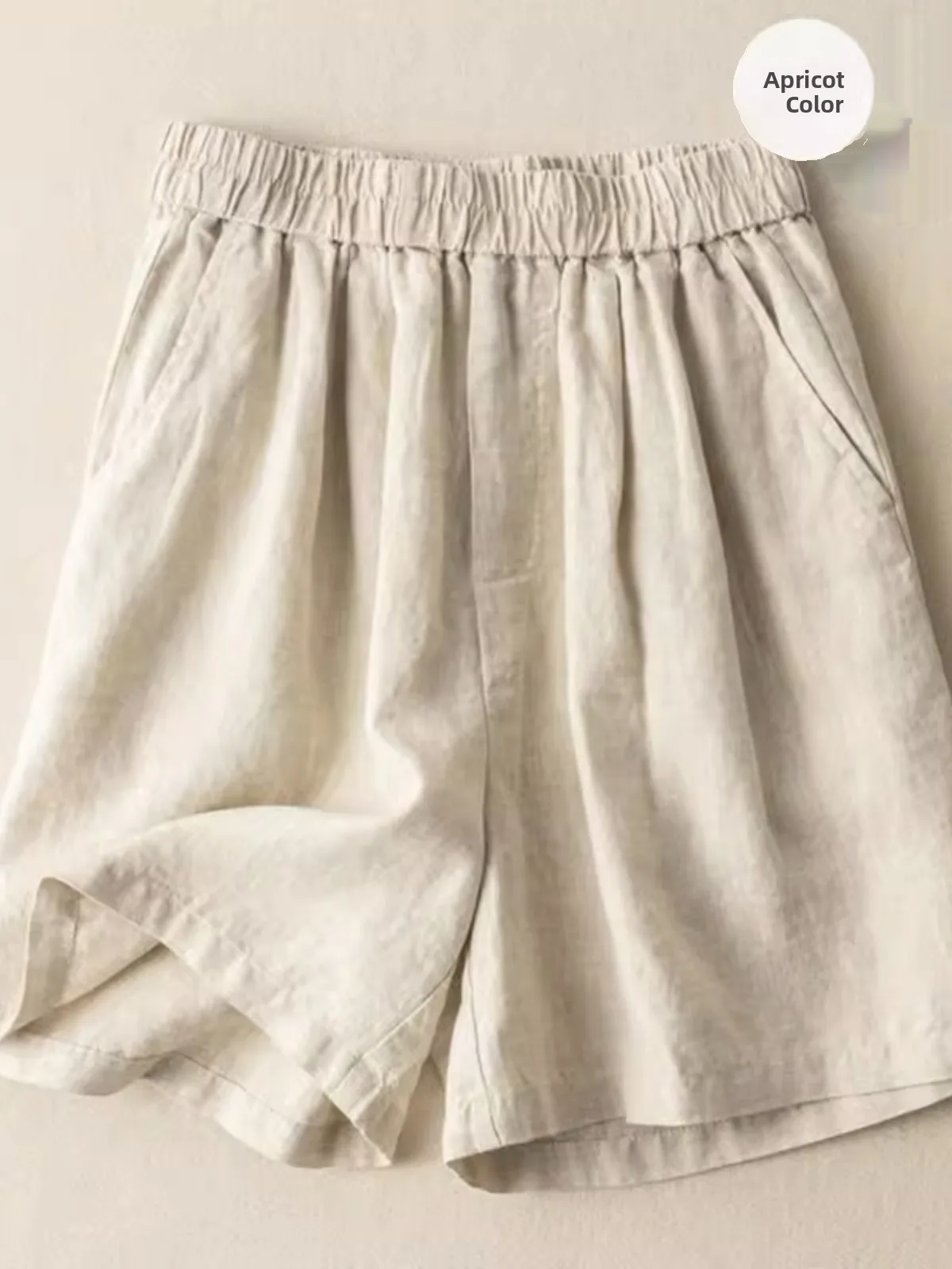 

High Waist Pure Cotton Shorts Women's Summer Casual Wide Leg Pants Straight Cut Five-Point Pants Simple Design Commute Style