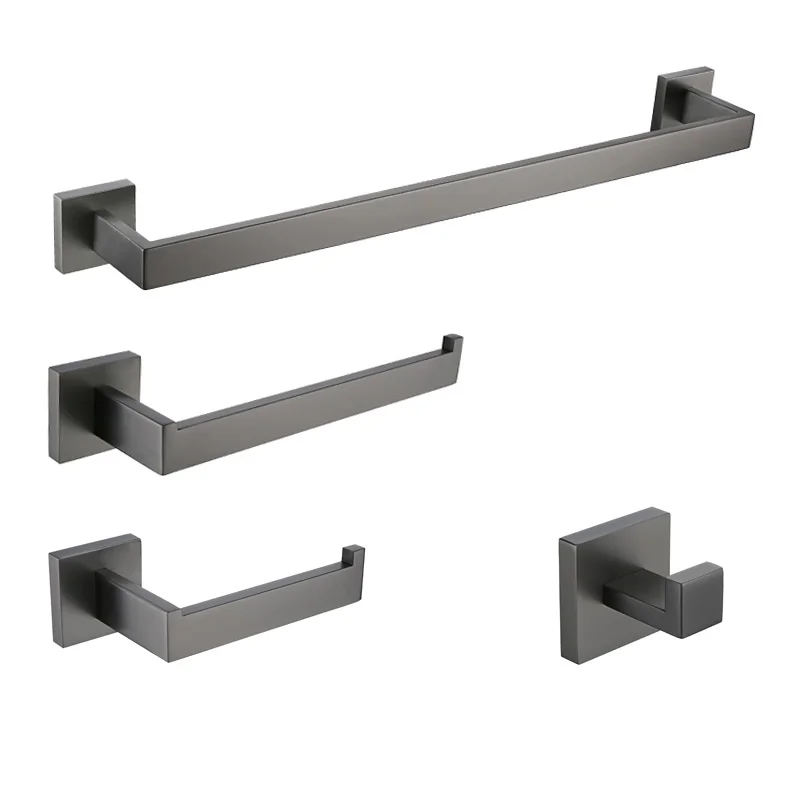 

Gunmetal Towel Rack Towel Ring Toilet Paper Holder Robe Hook Wall Mounted Accessories Hardware