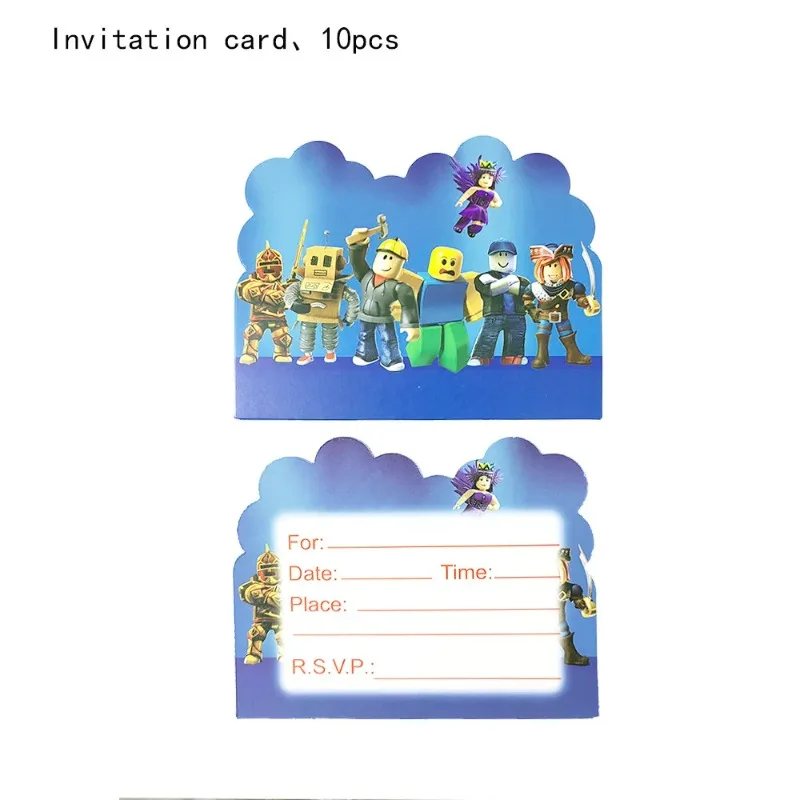 10 قطعة سلسلة ألعاب ROBLOX الكرتون صفحة واحدة النشاط ورقة بطاقة بطاقات دعوة حفلة عيد ميلاد لوازم بطاقة الأولاد الحسنات الطرف #2