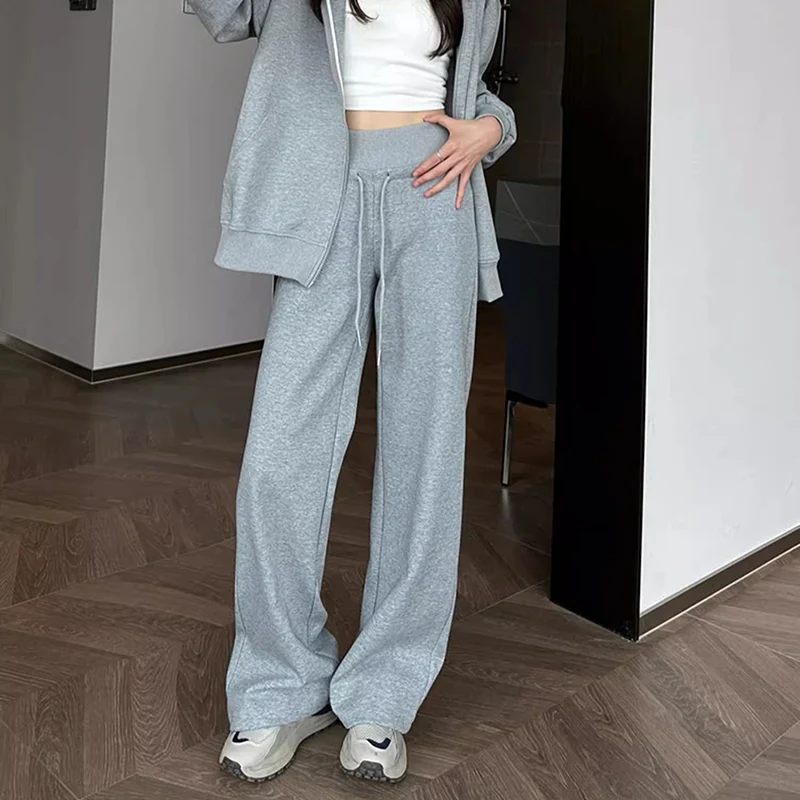 Frauen Klassische Designer Gerade Bein Hosen Mädchen Koreanische Hohe Taille Baggy Hosen Dame Fashion Solid Dünne Casual Hosen