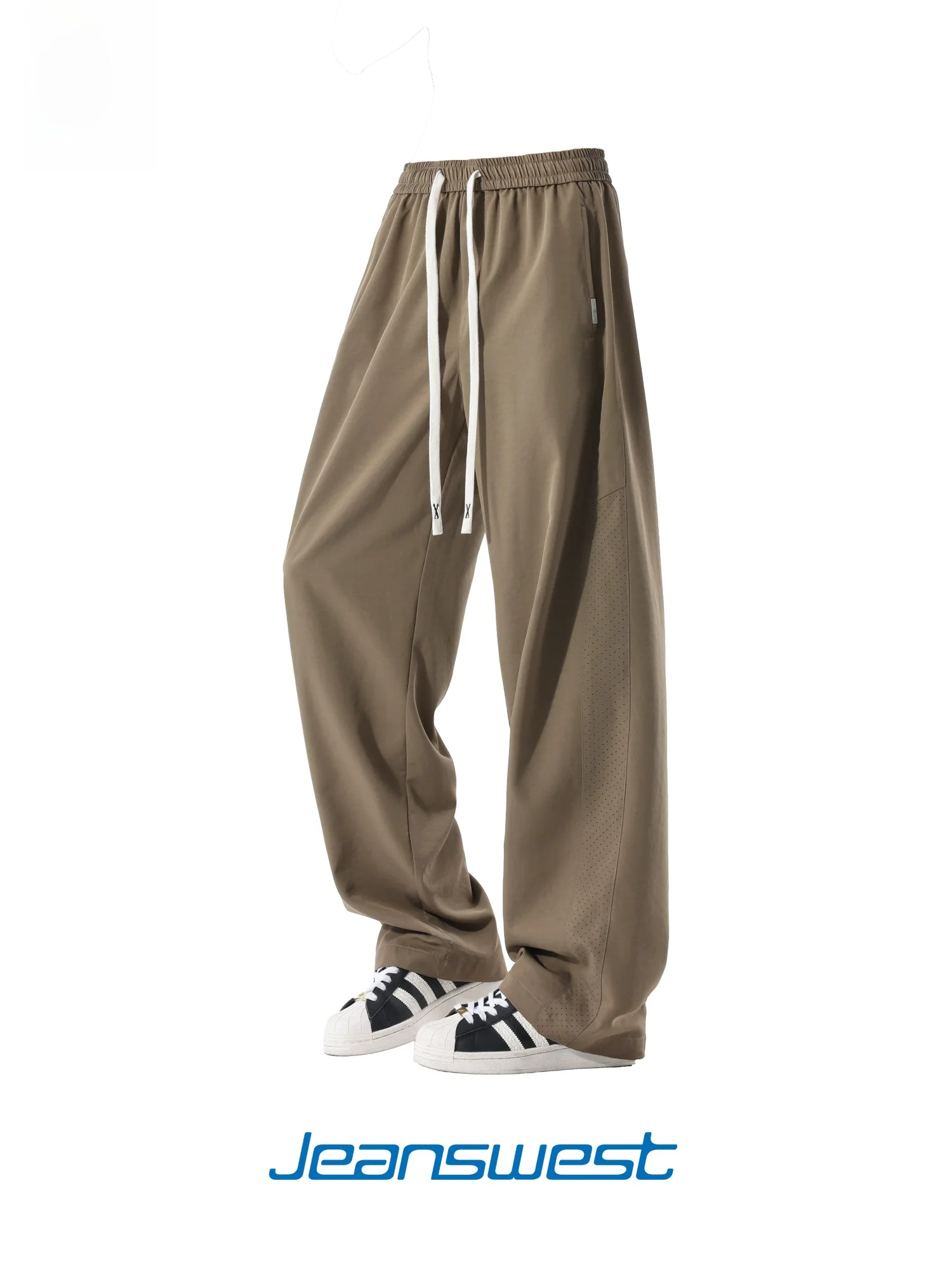 

Jeanswest Ice Silk Casual Pants Men's American Retro Summer Thin Straight Loose Qui Dry Sports Long Trousers Breathable