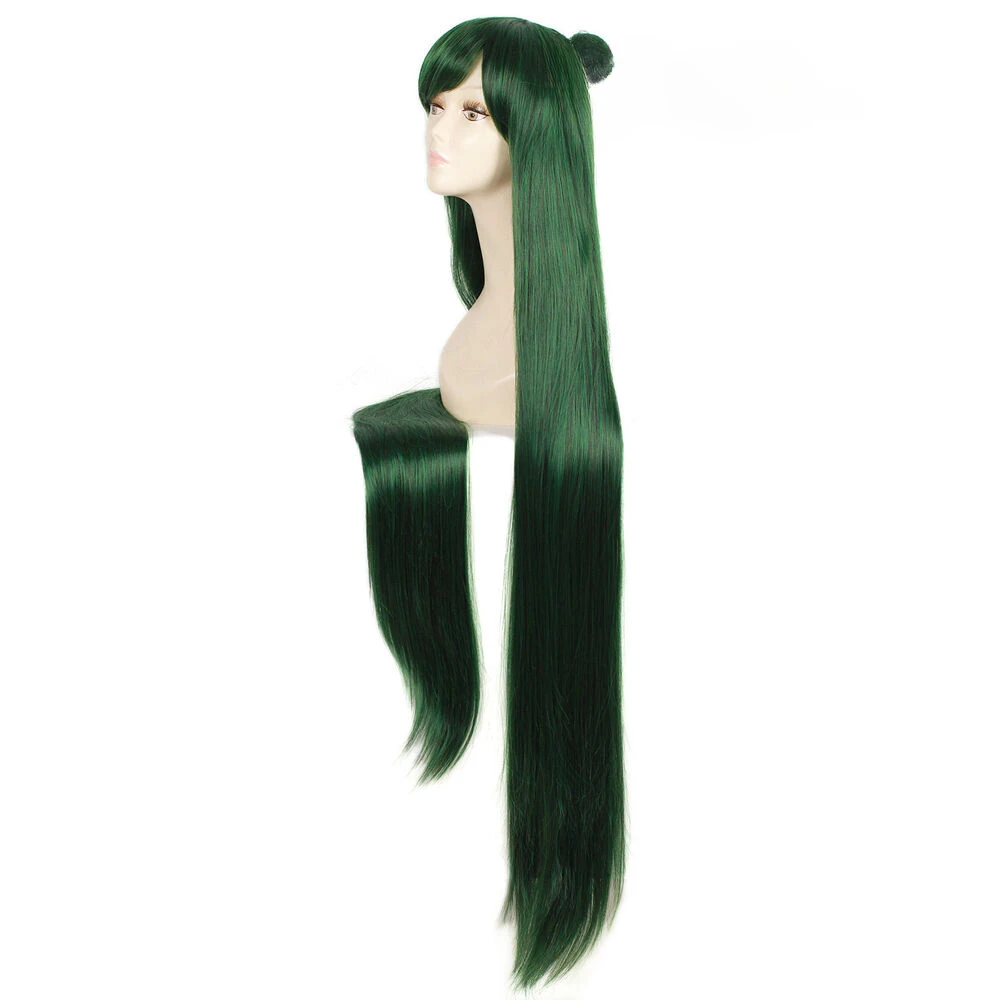 Anime Sailor Pluto Meiou Setsun Wig Cosplay hijau tua lurus panjang