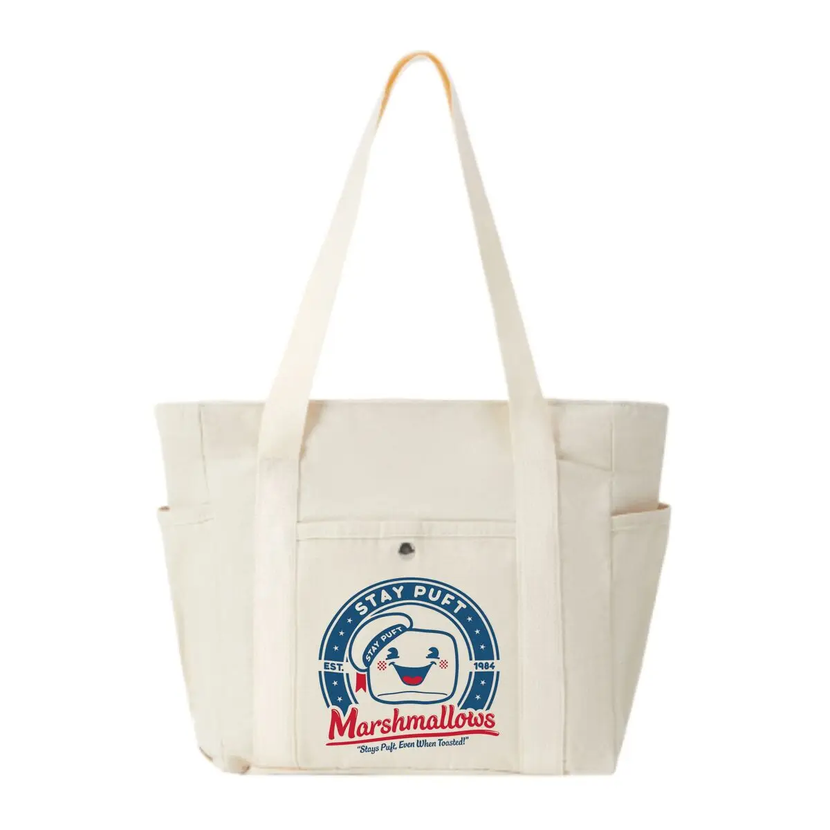 

Stay Puft Marshmallows Logo Large Capacity Canvas Tote with Multiple Pockets-Perfect for School/work Commute