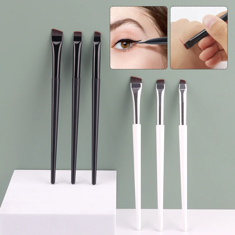 1/3 Pcs Blade Eyeliner Makeup Brush Set Ultra Thin Fine Angle Flat Eyebrow Brushes Under The Eyes Place Precise Detail Brush