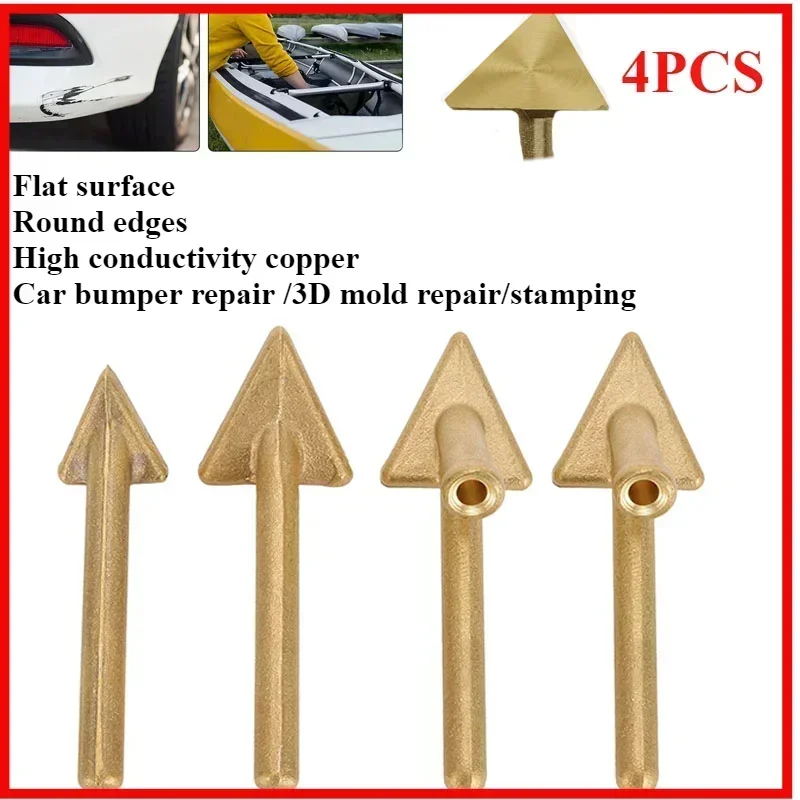 4PC Welder Tips for 80 Watt Iron Soldering Tip Replacement Plastic Welding TPO TEO PP Auto Bumper Welding Tips CNC Metalworking