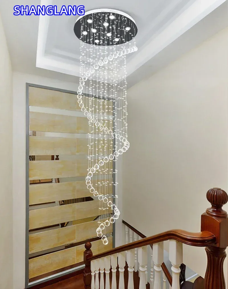 Modern LED Ceiling Chandeliers Light Fixture for Staircase Luxury Hotel Villa Bedroom Vanity Hanging Lamp Home Decor
