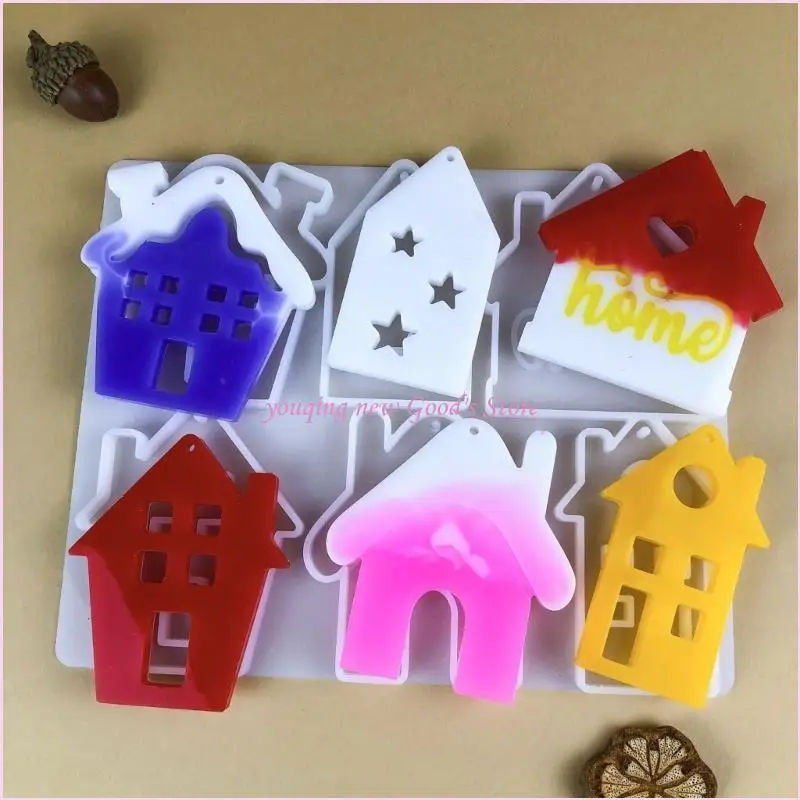 57QA سيليكون البيت المفاتيح قالب أنيق مفتاح سلسلة صب أداة الايبوكسي كيرينغ قالب اليدوية الديكور لعشاق الحرفية