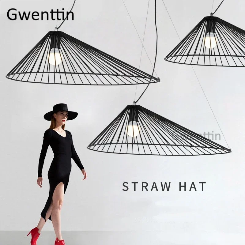 

Nordic Modern Pendant Light Creative Straw Hat Lamp Loft Hanging Lamp Dining Room Living Room Lamps Home Decor Lighting Fixtures