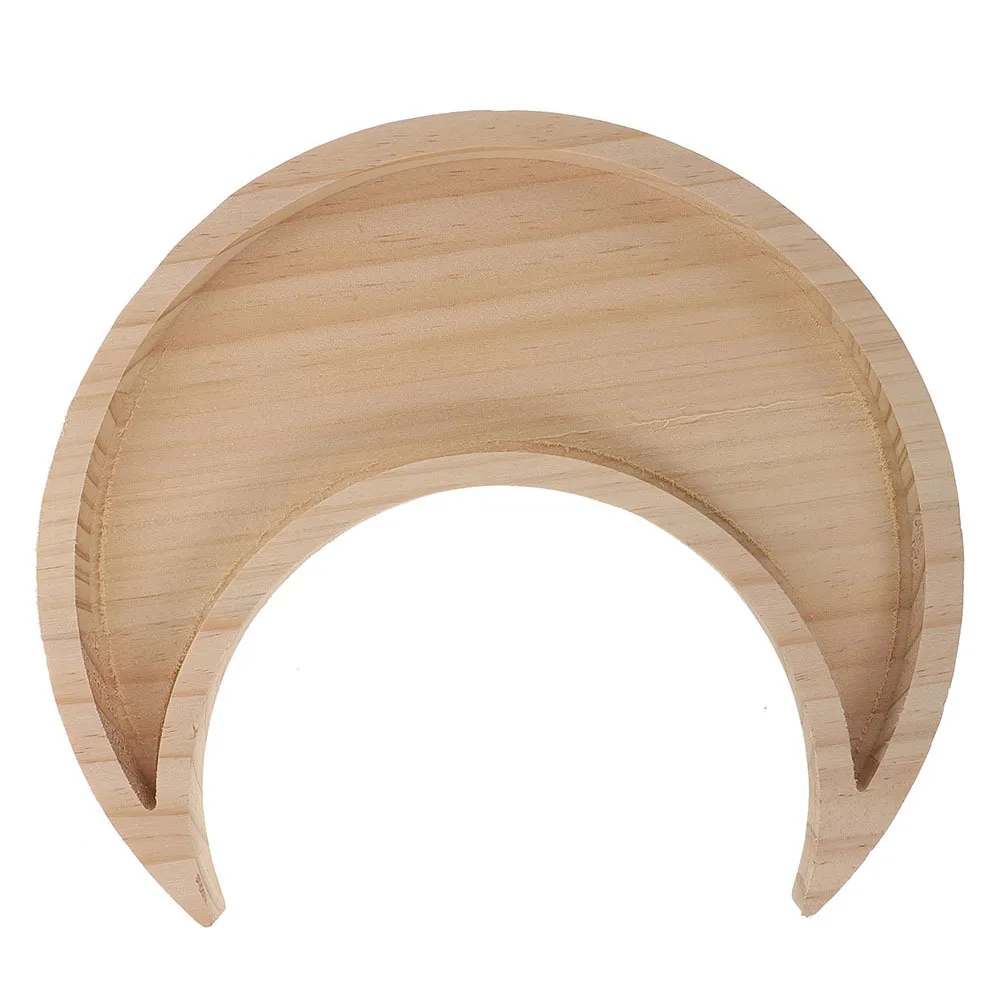 

Wooden Moon Fruit Tray Natural Design Household Snack Plate Desktop Storage Plate Decorative Candy Dessert Tray