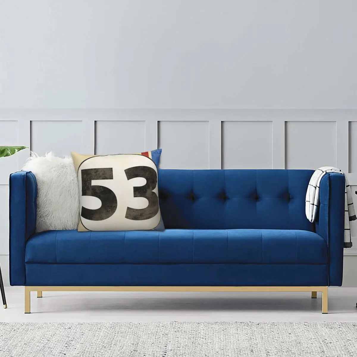 Herbie Number 53 Square Pillowcase Pillow Cover Cushion Throw Pillow for Home Bedroom Car