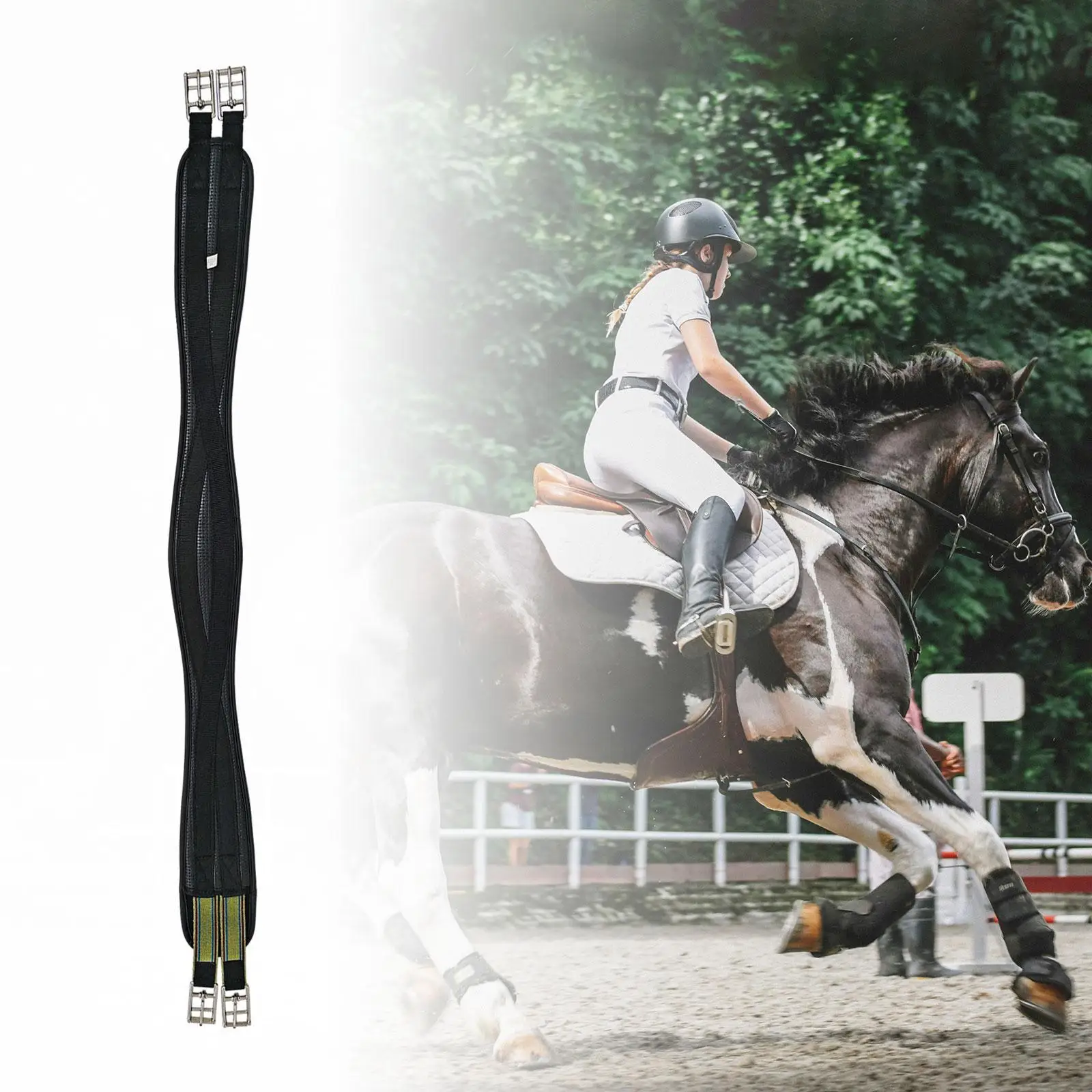 Horse Girth with Stainless Steel Hardware Soft Easy to Clean with Elastic English Girth for English Saddle Daily Riding Training