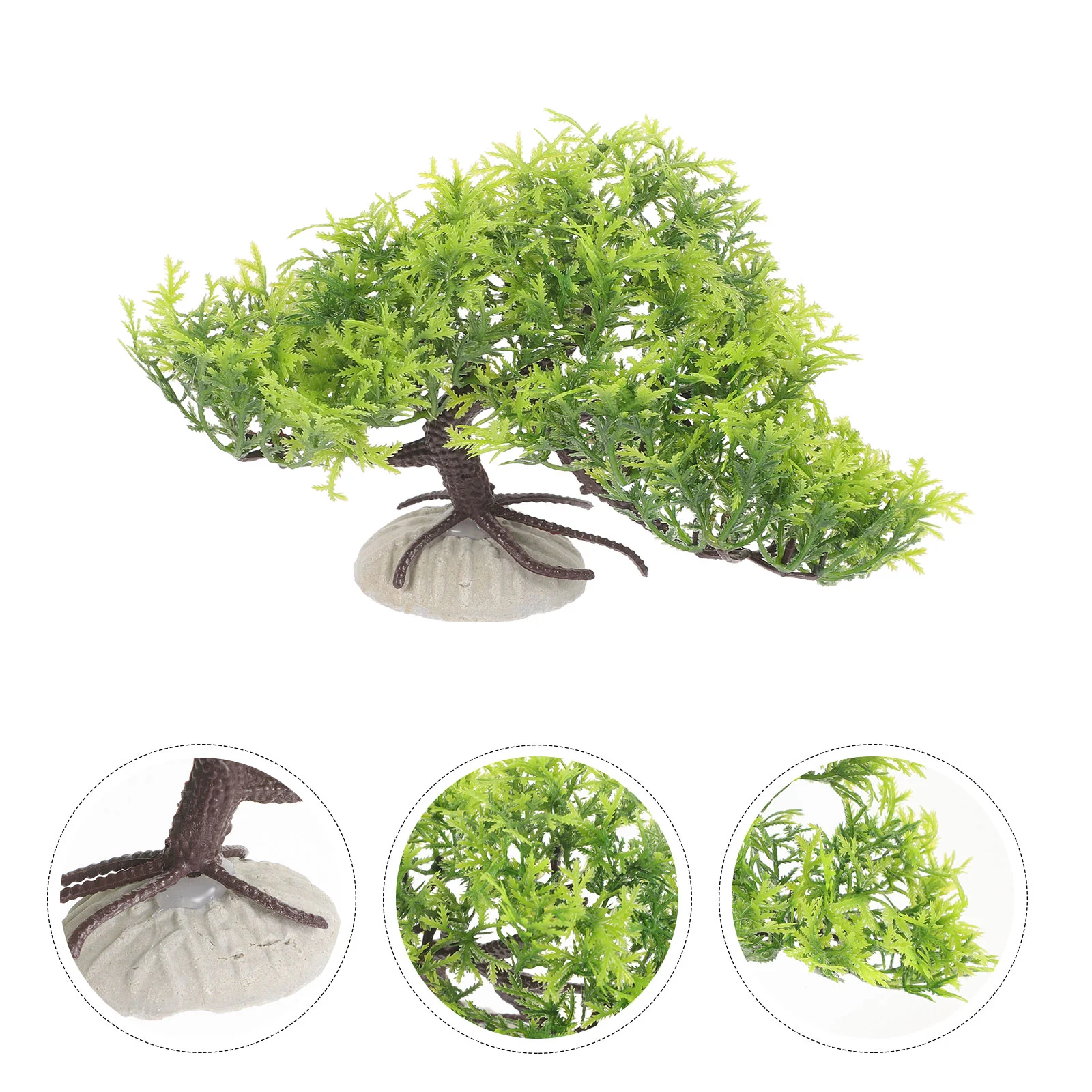 

Lifelike Aquarium Decorations Plastic Fish Tank Plants Accessories Large Tall Decor Lotus Bonsai Landscape nament Safe