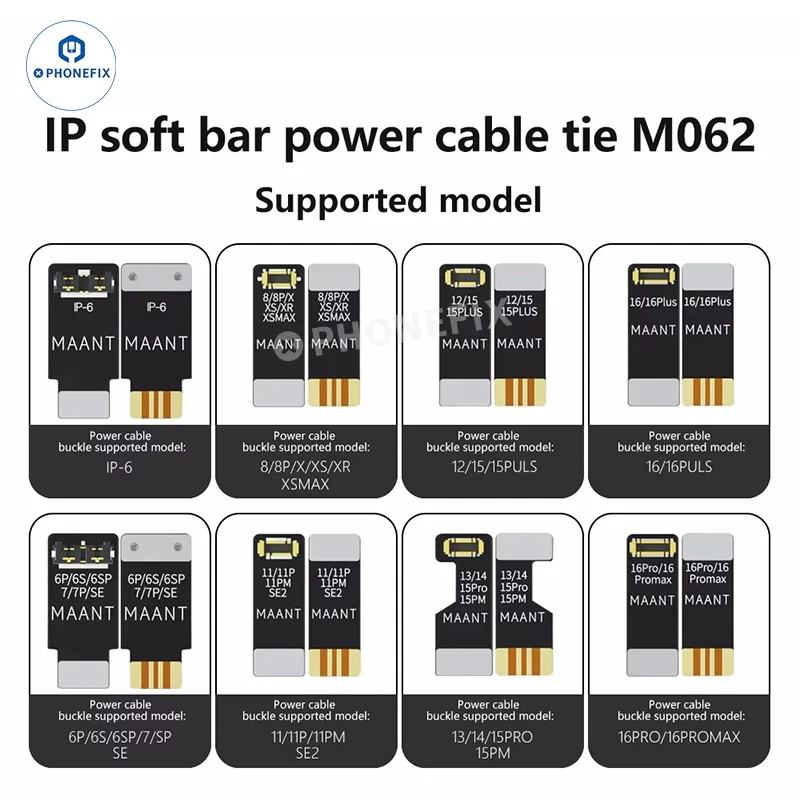 MaAnt M062 IP Soft Bar Power Supply Cable Clip Battery Buckle for iPhone 6/7/8/X/11/12/13/14/15/16 Pro Max Motherboard Repair