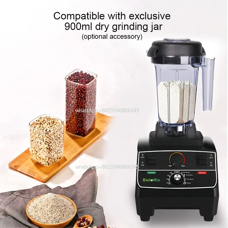 BPA Free 2L Jar 2200W Professional Smart Timer Pre-programed Blender Mixer Juicer Food Processor Ice Smoothies Crusher
