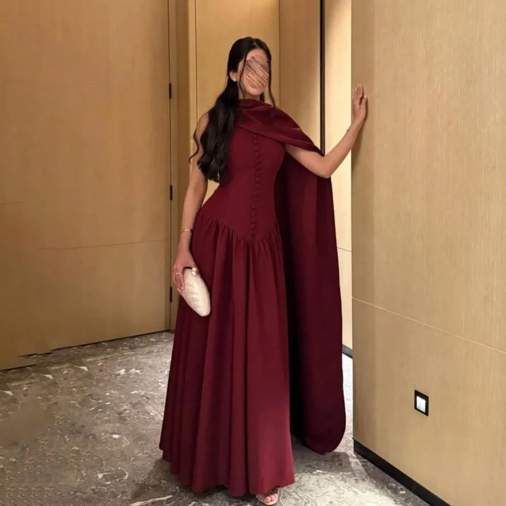 

Customized Exquisite Sleeveless Mermaid Evening Dress Charming Button Prom Dress Sexy Satin Ruffles Party Gown вечерне