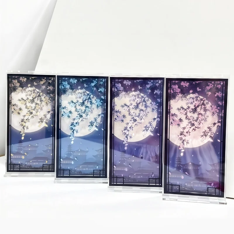 Summer Night Snow Sakura Series Display Scene Stand, Acrylic Oriental Style Holder, for Anime Character Collectible Merch Decor