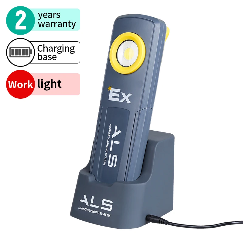 ALS 330lm COB LED Rechargeable Light Magnetic Hook Explosion proof Light Waterproof Work Light