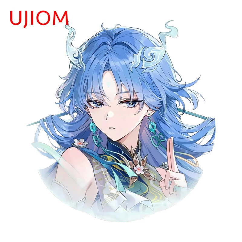 UJIOM Half Head Qingxiao Bouncy Castle Wall Sticker Mural Otaku Room Wuthering Waves Decal Suitable For For Refrigerator Decor