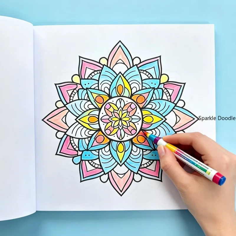 An Adult Decompression Mandala Meditation Coloring Graffiti Picture Book, 36 Different Patterns, Artistic Creation, A Good Gift