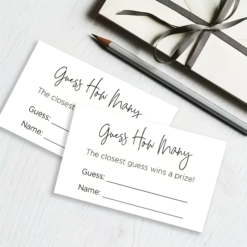 50PCS Simple and Fun Design Candy Guessing Game Cards, Interactive Games and Party Gifts, Entertainment Business Cards