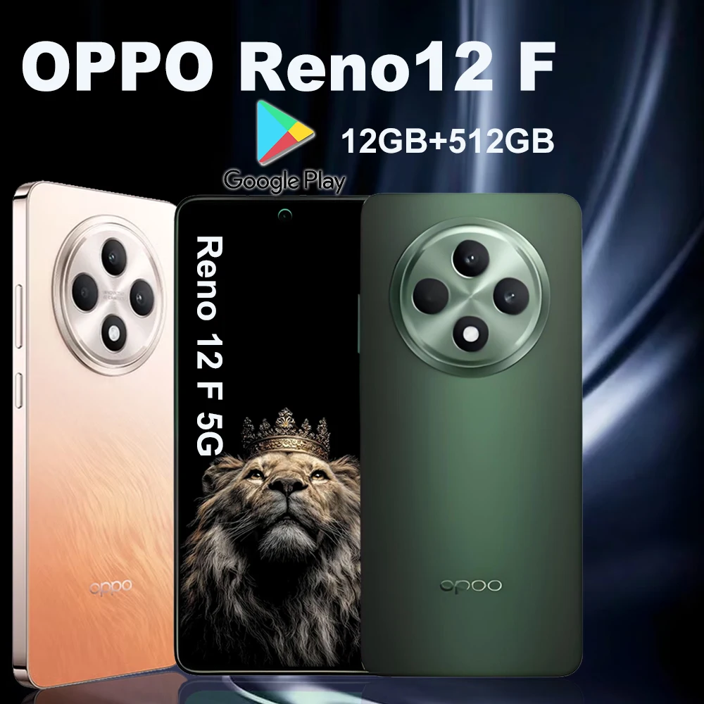 OPPO Reno 12F Original Smart Camera Phone FHD+ (1080×2400) Pixel 6.67-Inch Flat OLED Straight Screen, Up to 120Hz/12GB+512GB
