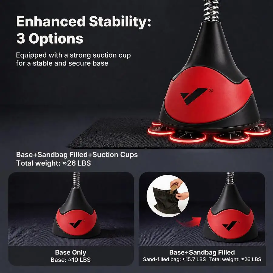 Punching Bag For Teens & Adults, Punching Bag With Stand, 53-62 Inches Height Adjustable Sand-Filled Base With Suction Cup, Boxi