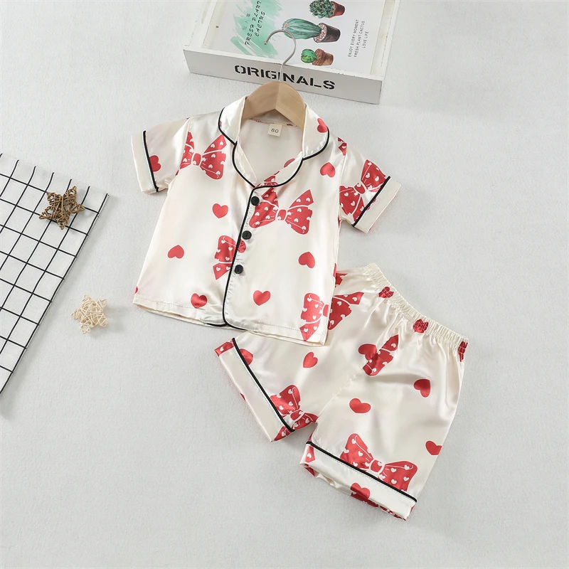 New Summer Baby Girls Clothes Suit Children Sleepwear Shirt Shorts 2Pcs/Sets Infant Pajamas Kids Clothing Toddler Casual Costume