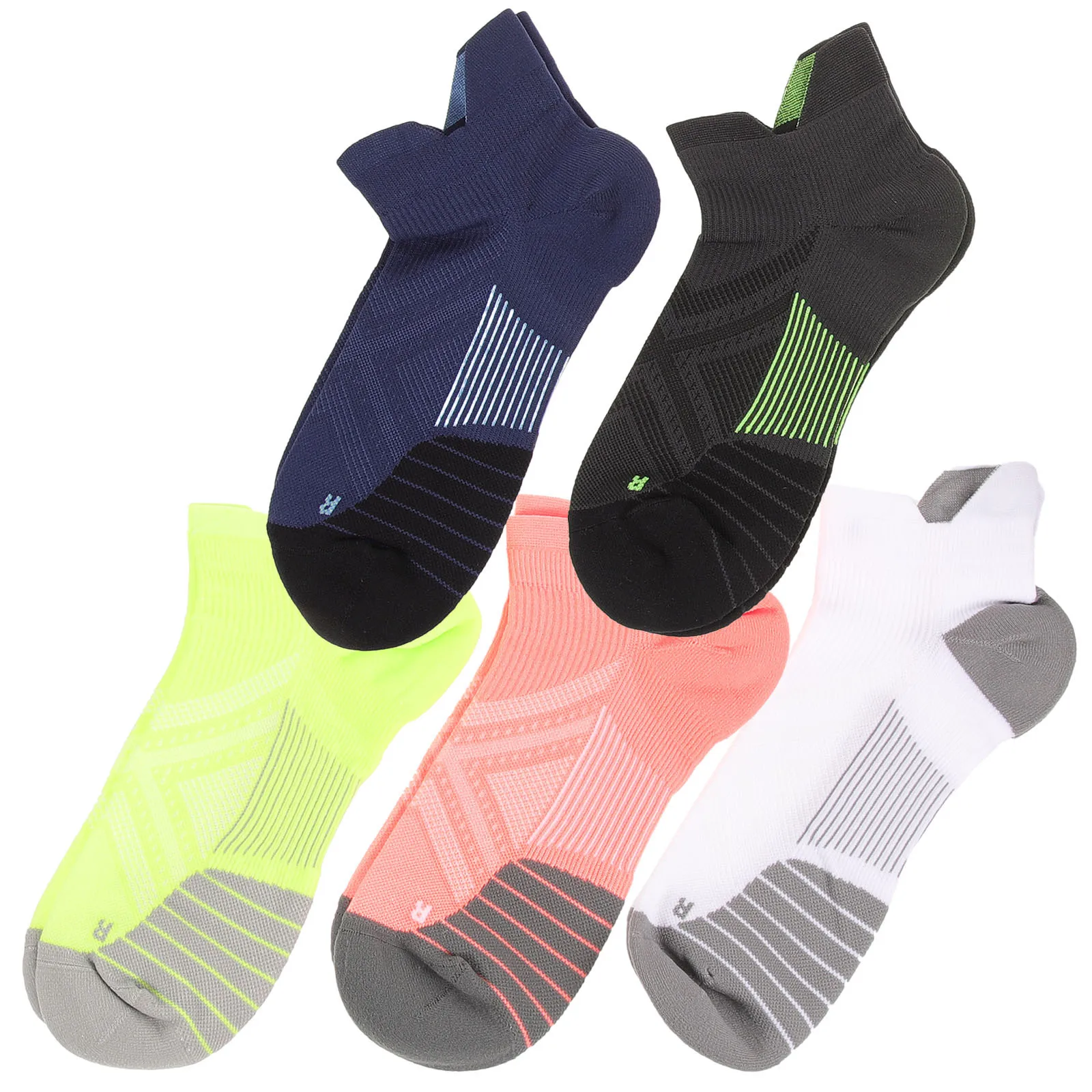 

5Pairs Breathable Anti Slip Running Socks Mesh Design Flexible Opening Comfortable Fashion Socks for Men Women
