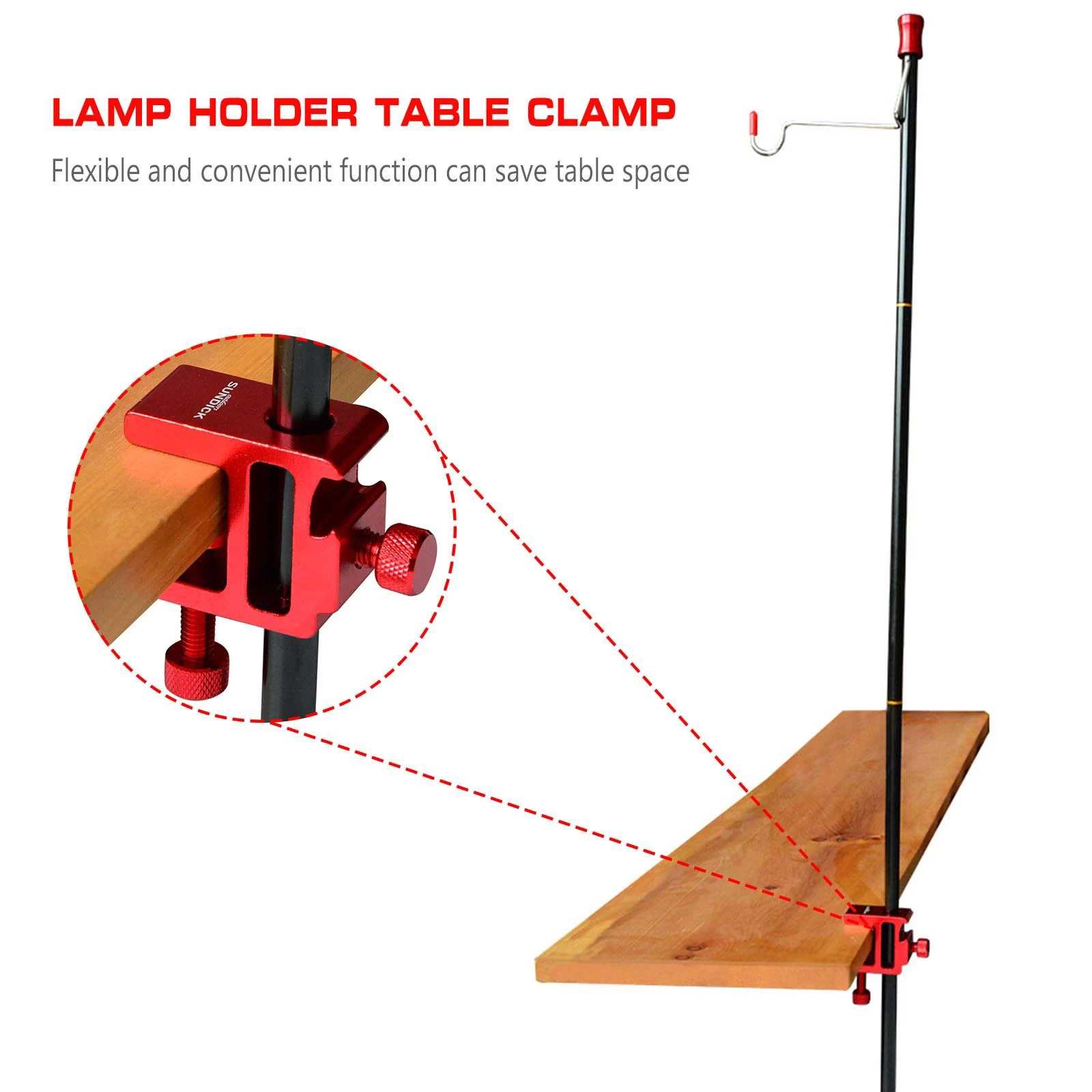 6-1pc Table Clamp Aluminum Alloy Light Pole Mount Clamp Adjustable Lantern Bracket Fixing Clip for Diameter 10 - 12mm Light Pole